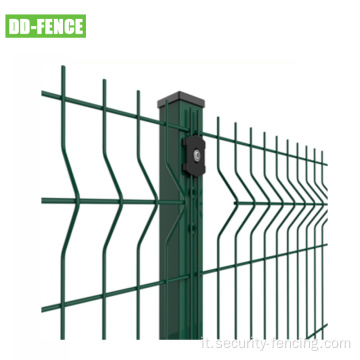 Fence a maglie di filo saldato 3D galvanizzato in PVC